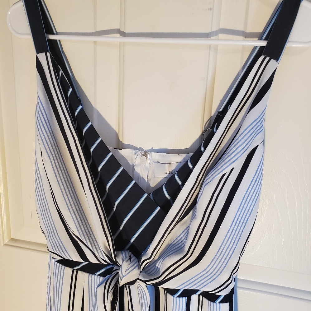 Adelyn Rae Blue Striped Jumpsuit